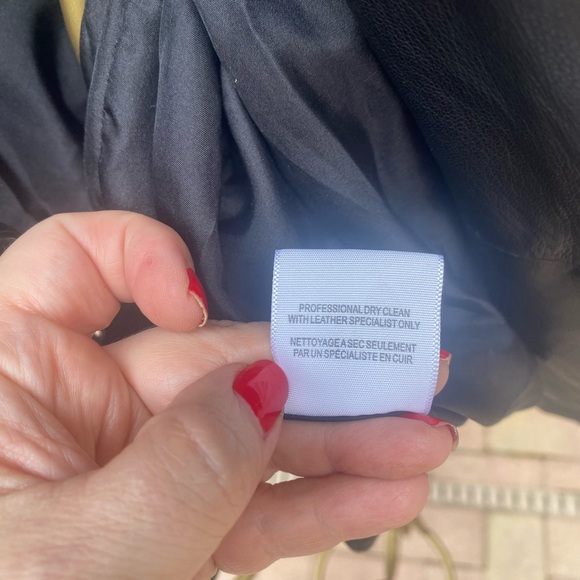 Joie black leather jacket with silver stud detail - Picture 11 of 11